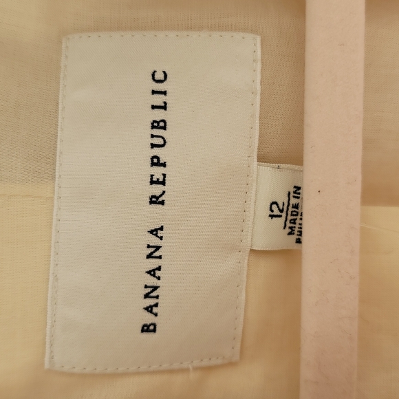 Banana Republic Blazer Retro Cream Color With Taupe And Silver Stripes- Size 12 - Picture 6 of 9